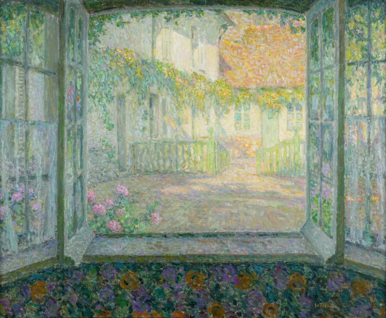 Henri Le Sidaner - Cortile da una finestra